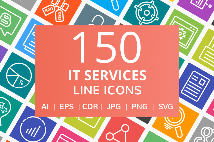 150 IT Services Line Multicolor B/G Icons