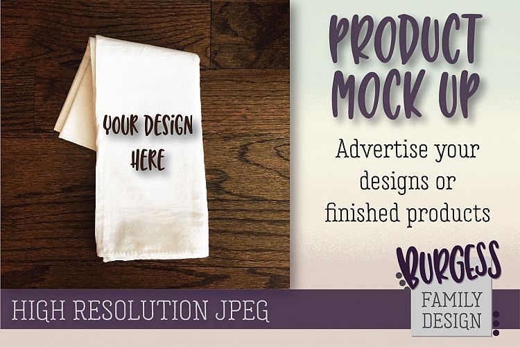 MOCK UP Flour sack tea towel | High Resolution JPEG