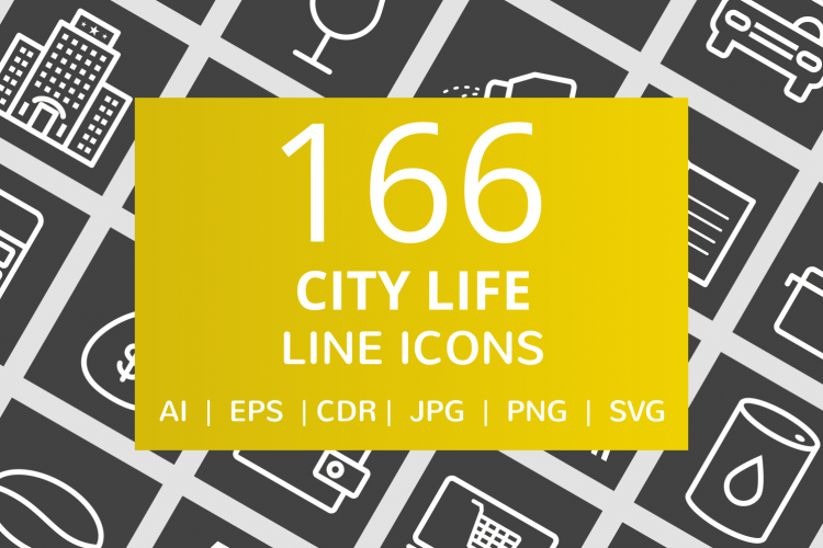 166 City Life Line Inverted Icons