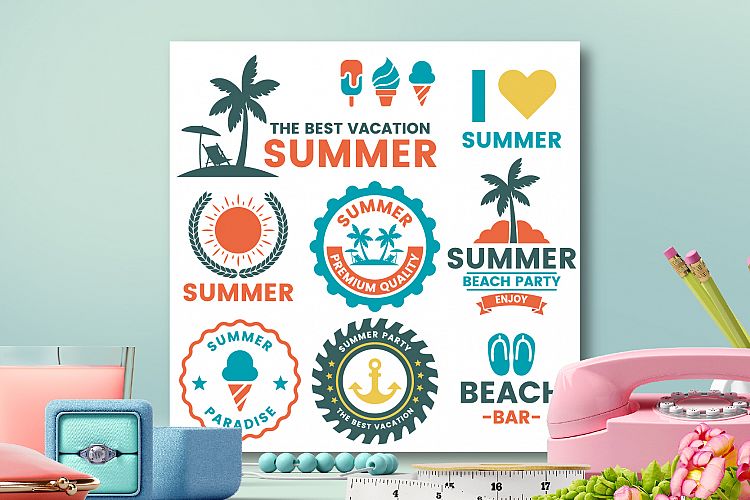 63 SUMMER VINTAGE BADGE & RIBBON example image 1