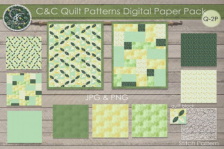 Quilt Patterns Digital Paper Pack Q-2P