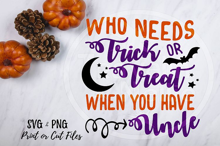 Uncle Halloween Trick or Treat Holiday Print Cut Image SVG