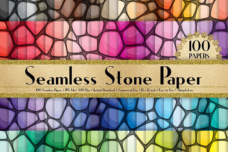 100 Seamless Stone Digital Papers 12 x 12 inch
