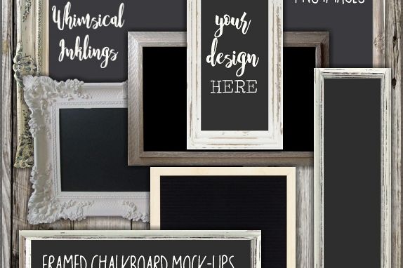 Framed Chalkboards Mock Ups Collection