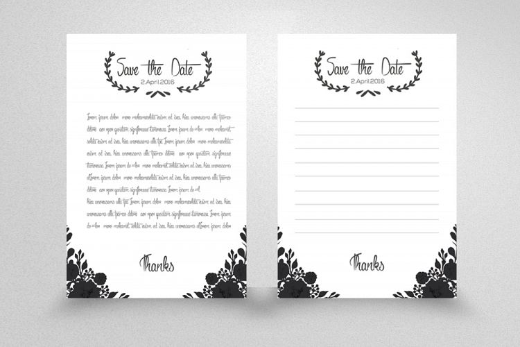 Double Sided Save The Date Card