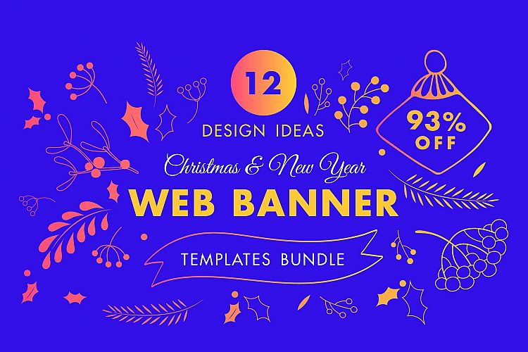 Winter Web Banner Design Templates Bundle SALE