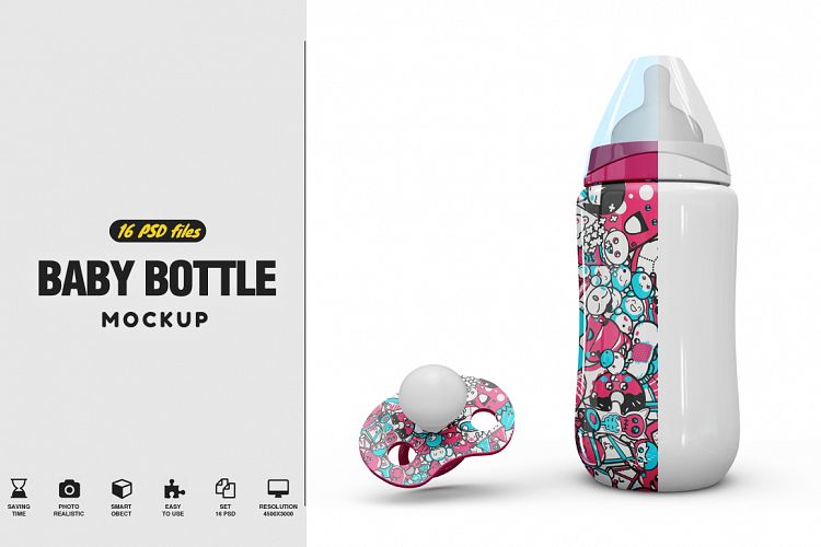 Baby Bottle and Pacifier  Vol.1 Mockup