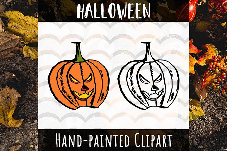 Scary Pumpkin Halloween Clipart