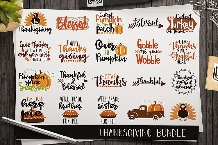 Thanksgiving SVG bundle - Cut files - Vector files - Decals
