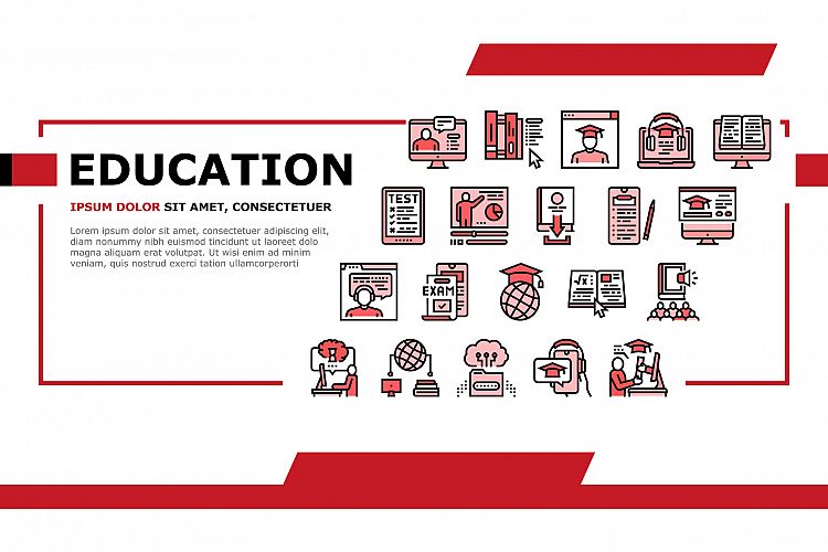 Online Education Book Landing Header Vector example image 1