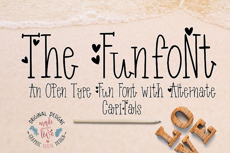 Funfont - Modern Hand Lettered Font with Cute Alternate Capitals