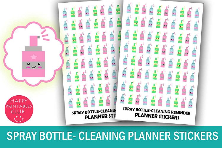 Spray Bottle Planner Stickers-Cleaning Reminder Stickers