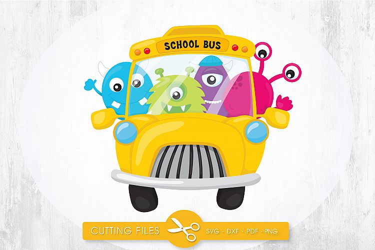 School Bus Monsters cutting files svg, dxf, pdf, eps included - cut files for cricut and silhouette - Cutting Files SG