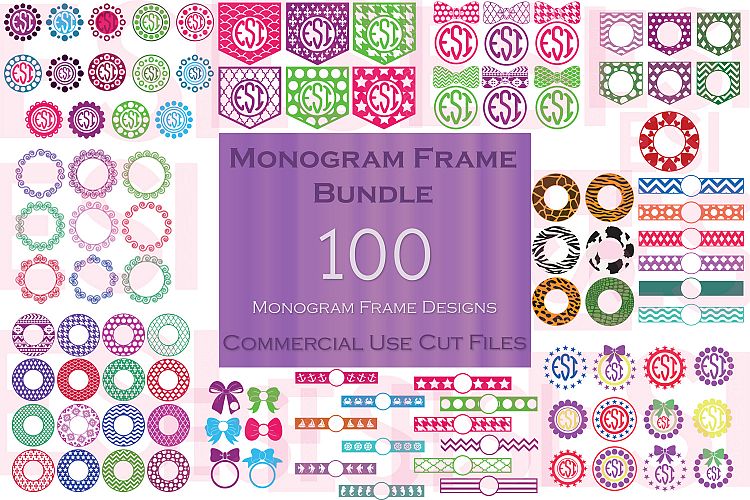 Monogram Frame Bundle - 100 Frames for Monogramming.