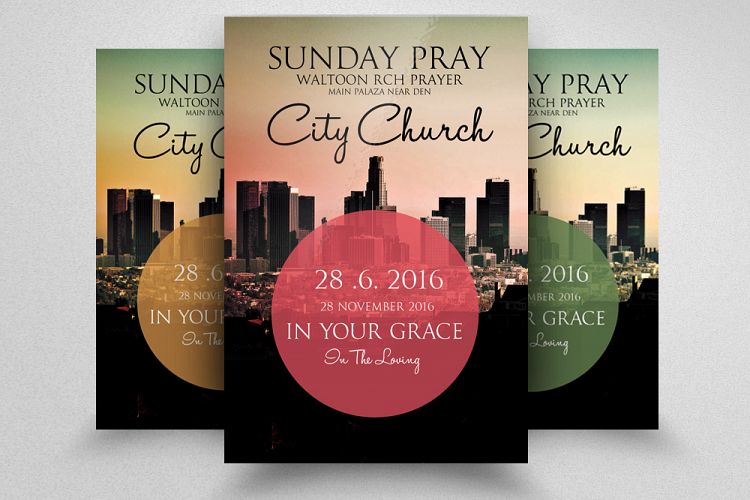 City Revival Church Flyer Template