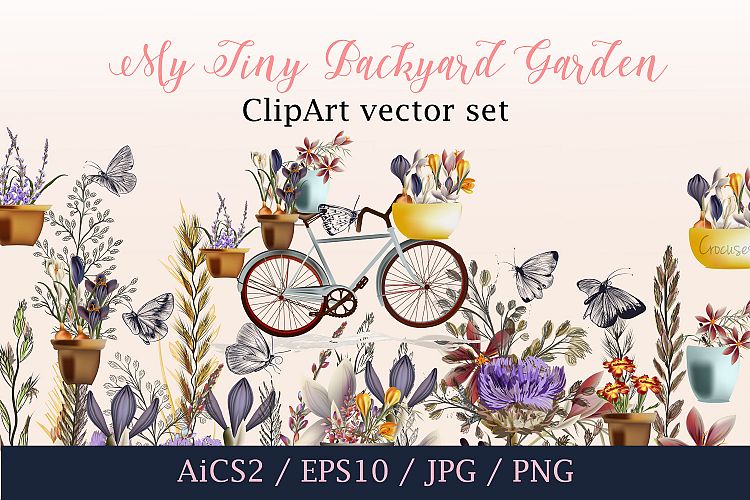 Cute field flowers vector set