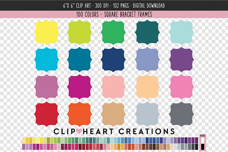 Bracket Frames Clip Art - 100 Clip Art Graphics