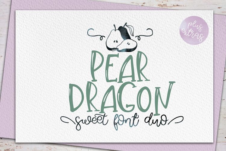 Pear Dragon.Sweet font duo extras