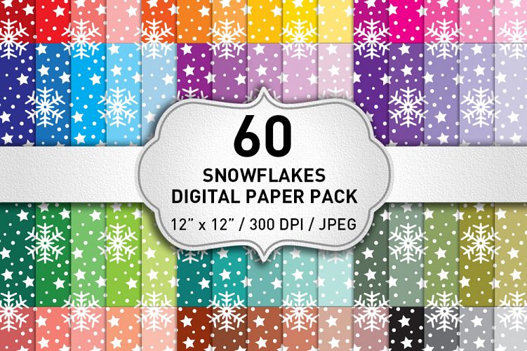 Snowflakes Christmas Digital Paper Pack / Backgrounds / Scrapbooking / Patterns / Printables / Card Making