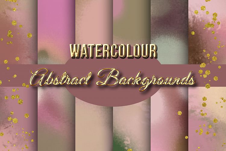 Pink and Green Watercolour Abstract Backgrounds