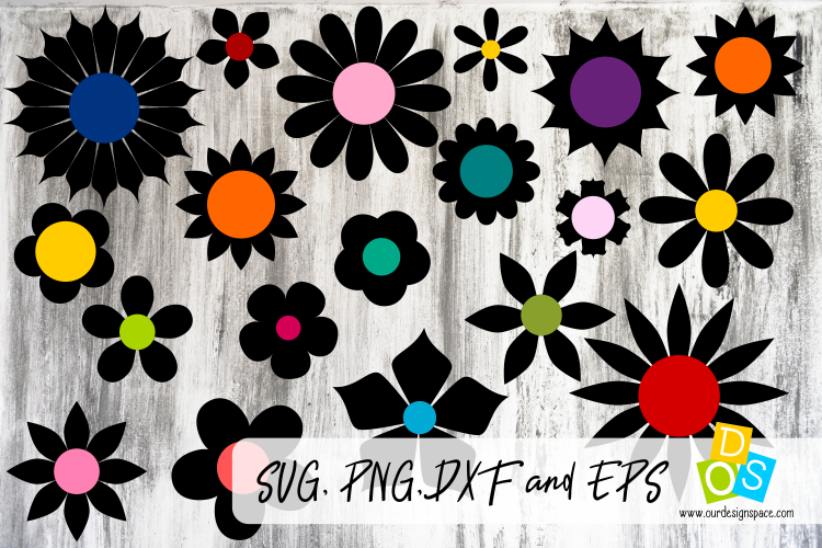Simple Flowers SVG, PNG, DXF and EPS file (116301) | SVGs | Design Bundles