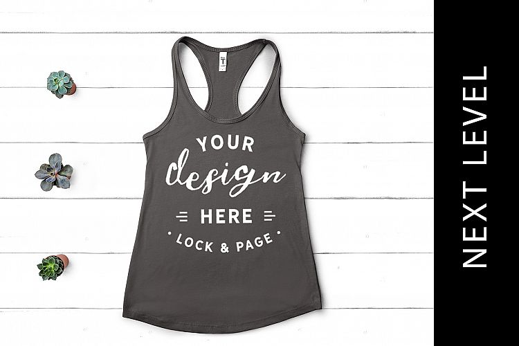 Dark Grey Next Level 1533 Tank Top Mockup Muscle Top Vest