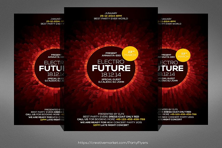 Electro Future Flyer Psd