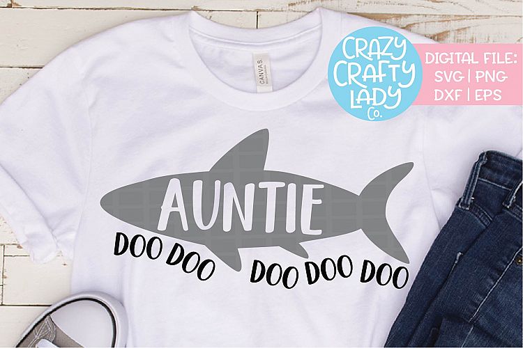 Download Auntie Shark Aunt SVG DXF EPS PNG Cut File