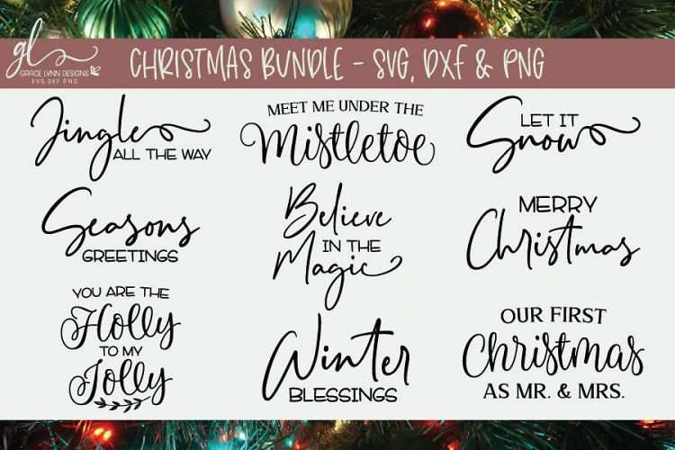 Christmas Bundle - SVG Cut File Bundle - SVG, DXF & PNG