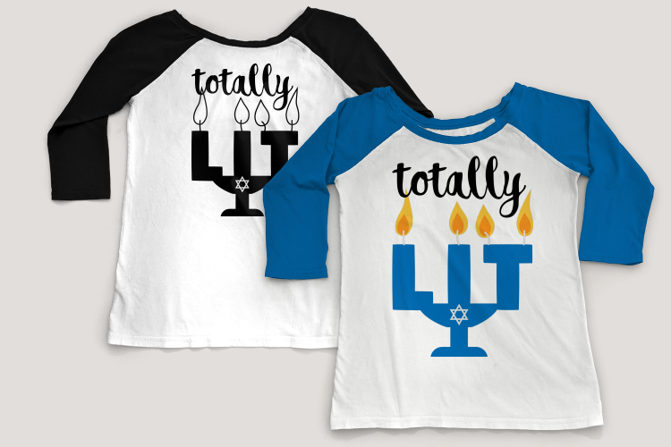 Totally LIT Hanukkah Menorah SVG File Cutting Template