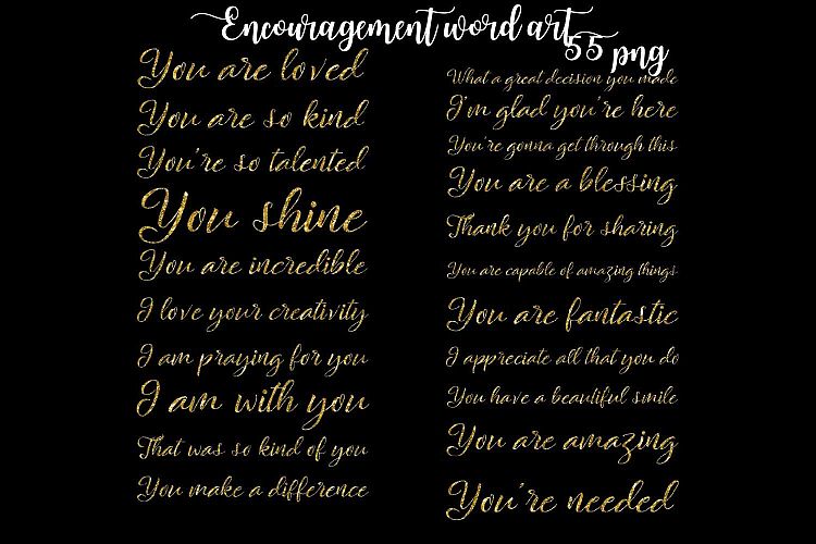 Encouragement Word Art Clipart example image 1