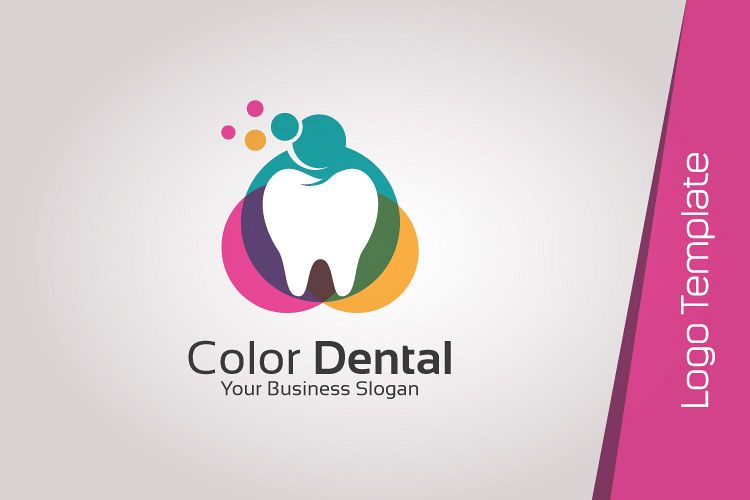 Colorful dental logo design template