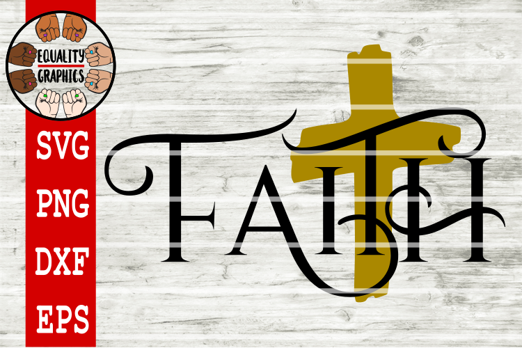Faith with Cross SVG | DXF | EPS | PNG