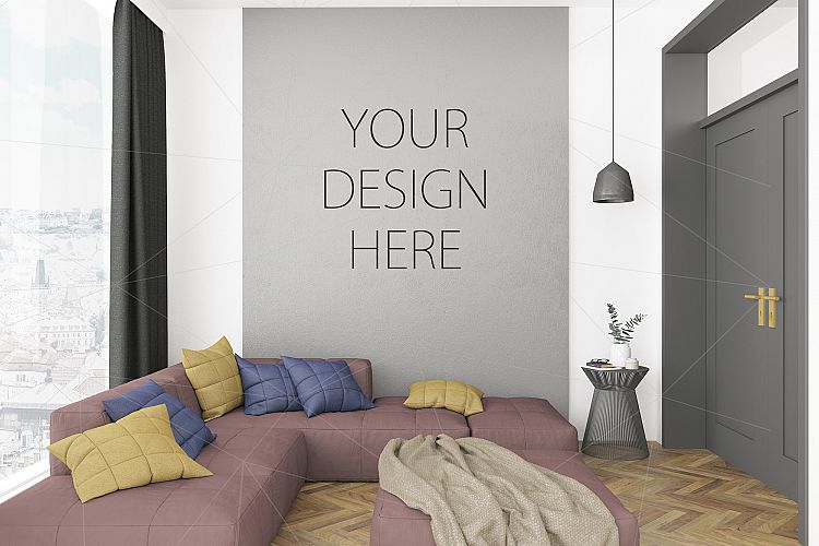 Interior mockup bundle - blank wall mock up