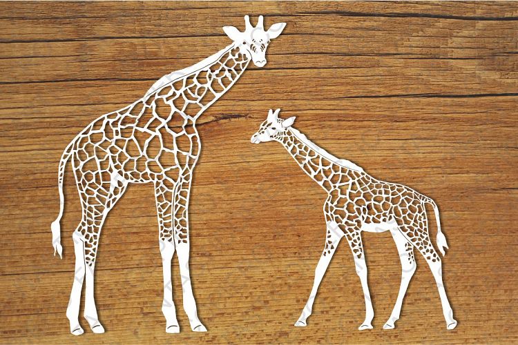Giraffes SVG files for Silhouette Cameo and Cricut. Giraffes clipart PNG transparent included. Cute giraffe cuting files.