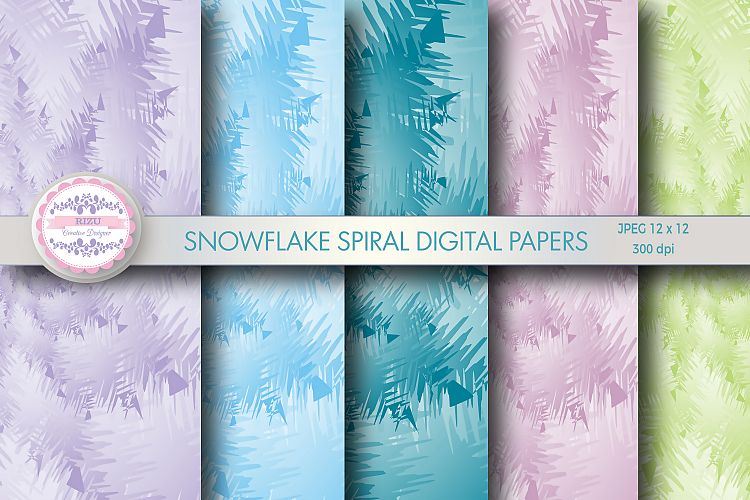 SNOWFLAKE SPIRAL DIGITAL PAPERS