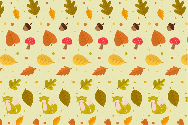 cute autumn elements pattern vector