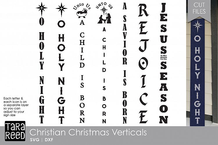 Christian Christmas Vertical Sign Bundle