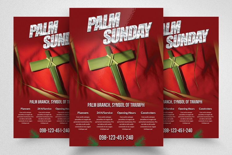 Palm Sunday Flyer Template