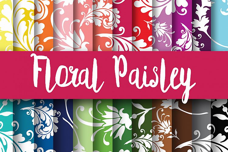 Floral Paisley Digital Papers