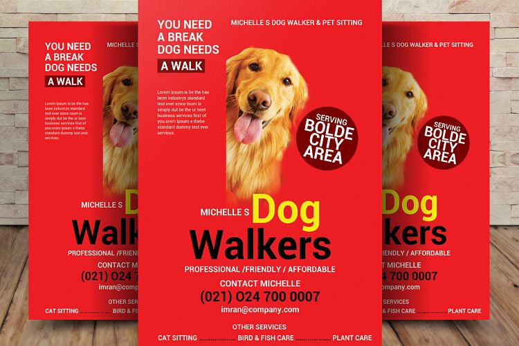 Dog Walker Flyer Template example image 1