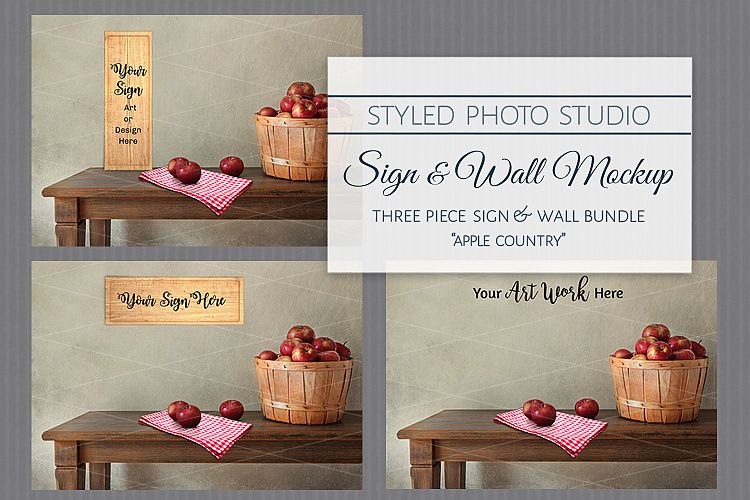 Farmhouse Style Sign Mockup Set of 3