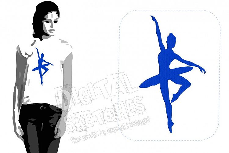 Ballerina Ballet Dance Machine Embroidery Design 3 Sizes