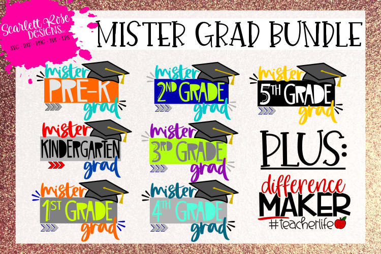Mister Grad Bundle - Graduation Bundle SVG - Boy
