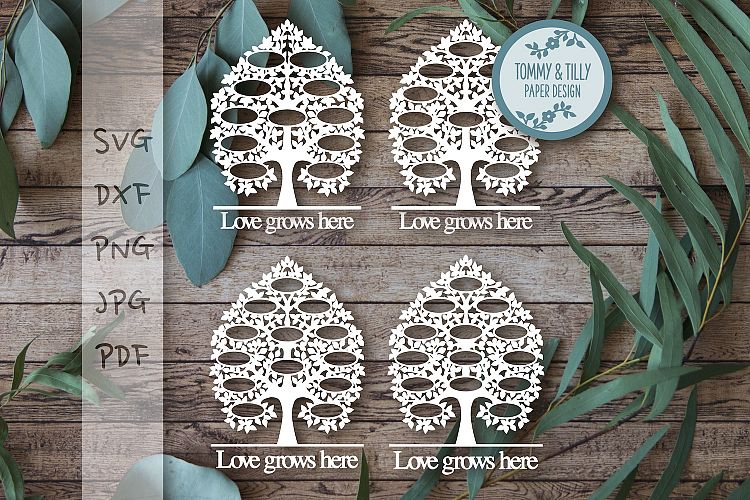 3-21 Name Family Tree Bundle - SVG DXF PNG JPG PDF