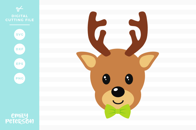 Reindeer Face Boy SVG DXF EPS PNG