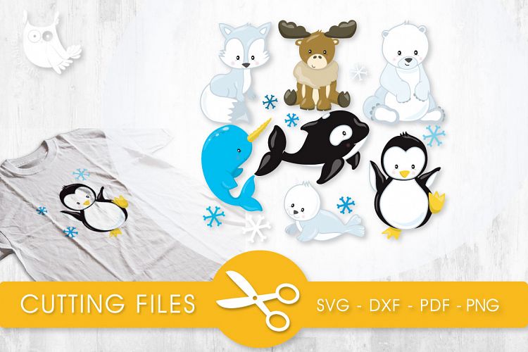 Artic Animals cutting files svg, dxf, pdf, eps included - cut files for cricut and silhouette - Cutting Files SVG