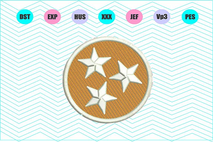 Tennessee TriStar Machine Embroidery Design INSTANT DOWNLOAD example image 1