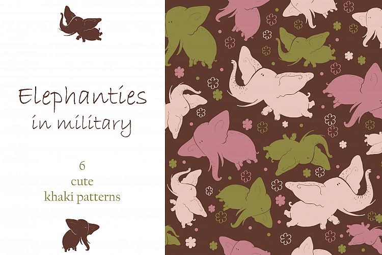 Elephanties in military - patterns