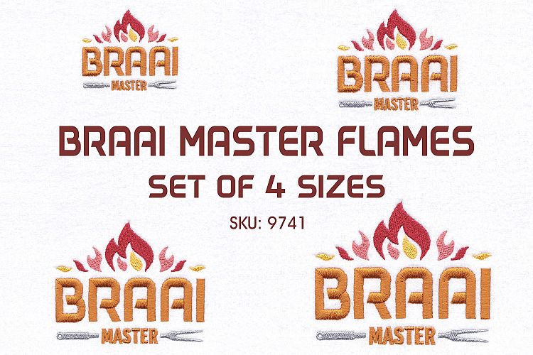 Braai BBQ Master Flamed Embroidery Download Design